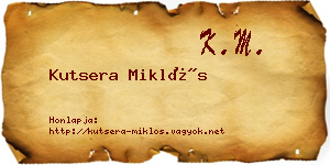 Kutsera Miklós névjegykártya